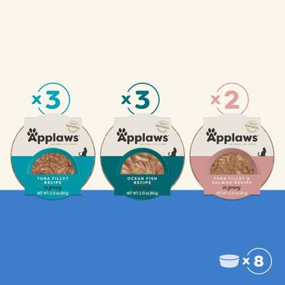 Show full view: Applaws Fish Gravy Selection Multipack Limited Ingredient Cat Food Pots, 2.12-oz pot, case of 8 slide 8 of 10