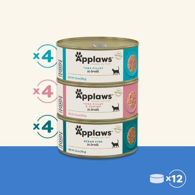 Show full view: Applaws Fish Selection in Broth Variety Pack Wet Cat Food, 5.5-oz can, case of 12 slide 8 of 10