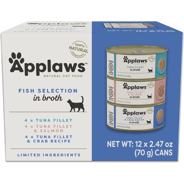 Applaws Fish Variety Pack in Broth Limited Ingredient Canned Wet Cat Food