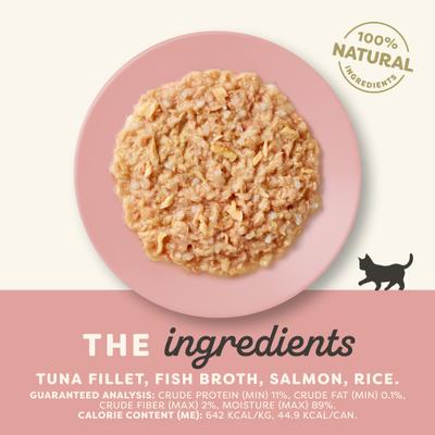Show full view: Applaws Limited Ingredient Tuna Fillet with Salmon Recipe in Broth for Kittens Wet Cat Food, 2.47-oz can, case of 24 slide 3 of 10