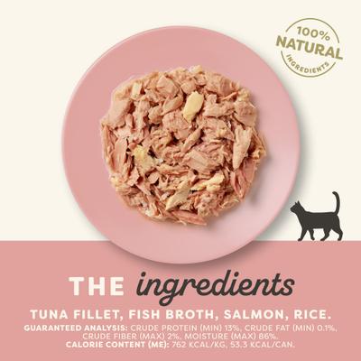 Show full view: Applaws Limited Ingredient Tuna & Salmon in Broth Canned Wet Cat Food, 2.47-oz can, case of 24 slide 3 of 10
