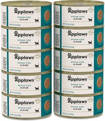 Applaws Natural Broth Ocean Fish Flavored Wet Cat Food, 2.47-oz Can, 10 count