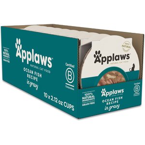 Applaws Ocean Fish Recipe in Gravy Wet Cat Food, 2.12-oz cup, case of 10