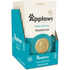 Applaws Puree Tuna Grain-Free Lickable Cat Treats, 8 count, 0.25-oz pouch, case of 10