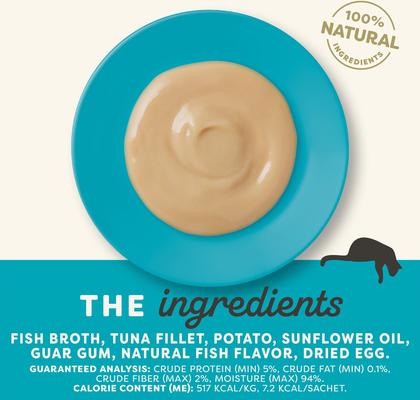 Show full view: Applaws Puree Tuna Grain-Free Lickable Cat Treats, 8 count, 0.25-oz pouch, case of 10 slide 4 of 9