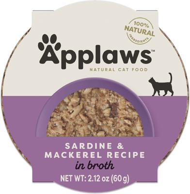 Show full view: Applaws Sardine & Mackerel Recipe in Broth Wet Cat Food, 2.12-oz cup, case of 10 slide 7 of 9