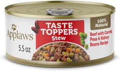 Applaws Taste Toppers Beef with Carrots, Peas & Kidney Beans Recipe Stew Natural Wet Dog Food, 5.5-oz pouch, case of 12
