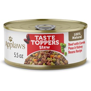 Applaws Taste Toppers Beef with Carrots, Peas & Kidney Beans Recipe Stew Natural Wet Dog Food, 5.5-oz pouch, case of 12