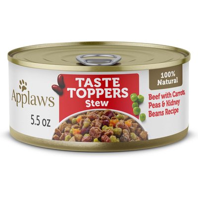 Applaws Applaws Taste Toppers Beef with Carrots, Peas & Kidney Beans Recipe Stew Natural Wet Dog Food, 5.5-oz pouch, case of 12