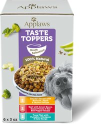 Applaws Taste Toppers Broth Selection Natural Wet Dog Food, 3-oz pouch, case of 6