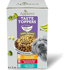 Applaws Taste Toppers Broth Selection Natural Wet Dog Food, 3-oz pouch, case of 6