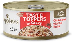 Applaws Taste Toppers Chicken Breast with Beef Natural Wet Dog Food, 5.5-oz pouch, case of 12