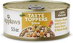 Applaws Taste Toppers Chicken Breast with Carrots, Green Beans & Potato Recipe Natural Wet Dog Food, 5.5-oz can, case of 12