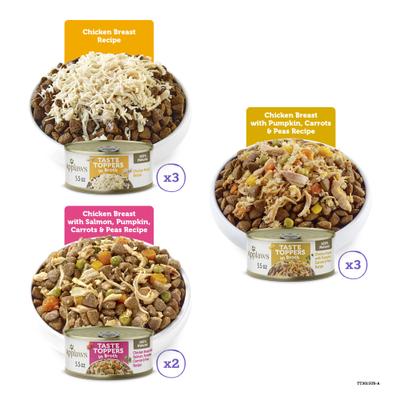 Show full view: Applaws Taste Toppers Chicken in Broth Selection Natural Wet Dog Food, 5.5-oz can, case of 8 slide 3 of 8