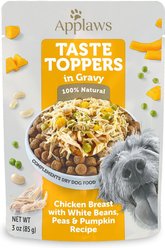 Applaws Taste Toppers Chicken, Peas, Pumpkin & White Beans in Gravy Wet Dog Food Topper, 3-oz pouch, bundle of 24