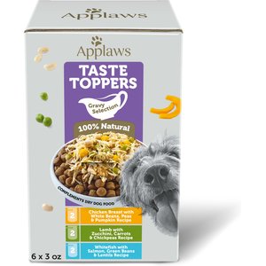 Applaws Taste Toppers Gravy Selection Natural Wet Dog Food, 3.0-oz bag, case of 6