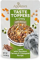 Applaws Taste Toppers Lamb, Carrot, Courgette & Chickpeas in Gravy Wet Dog Food Topper, 3-oz pouch, case of 12