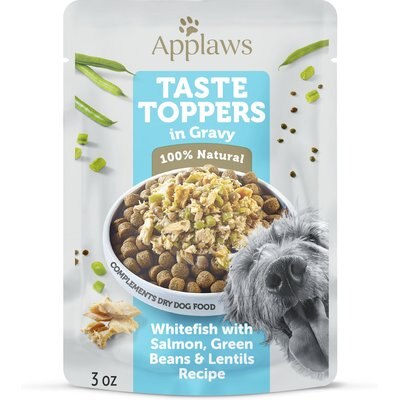 Applaws Applaws Taste Toppers Whitefish with Salmon, Green Beans & Lentils Recipe in Gravy Natural Wet Dog Food, 3-oz pouch, case of 12
