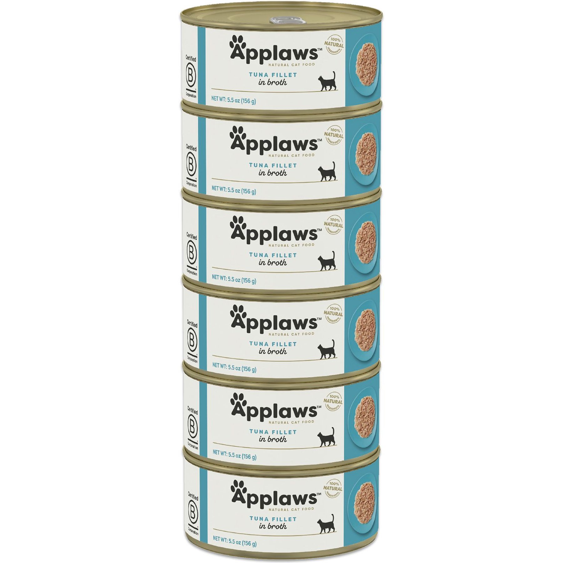 Applaws Tuna Fillet Canned Cat Food, 5.5-oz can, case of 6
