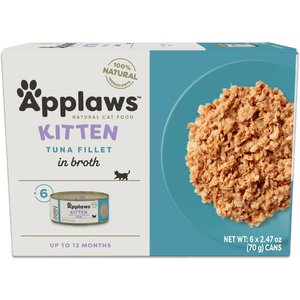 Applaws Tuna Fillet in Broth Wet Kitten Food, 2.47-oz can, case of 6