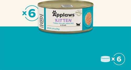 Show full view: Applaws Tuna Fillet in Broth Wet Kitten Food, 2.47-oz can, case of 6 slide 8 of 10