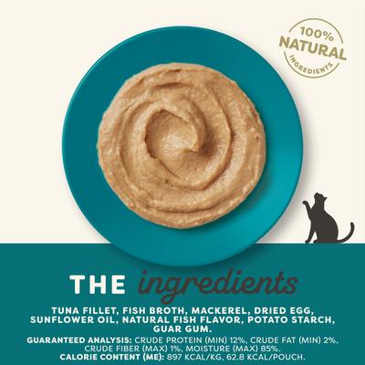 Show full view: Applaws Tuna Fillet & Mackerel Mousse Wet Cat Food, 2.47-oz pouch, case of 12 slide 4 of 10