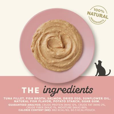 Show full view: Applaws Tuna Fillet & Salmon Mousse Wet Cat Food, 2.47-oz pouch, case of 12 slide 4 of 10