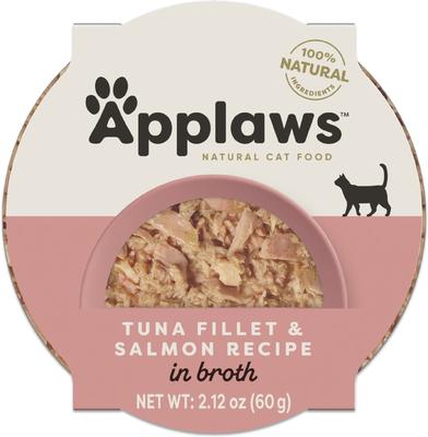 Show full view: Applaws Tuna Fillet & Salmon Recipe in Broth Wet Cat Food, 2.12-oz cup, case of 10 slide 9 of 11
