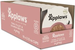 Applaws Tuna Fillet & Salmon Recipe in Gravy Wet Cat Food, 2.12-oz cup, case of 10