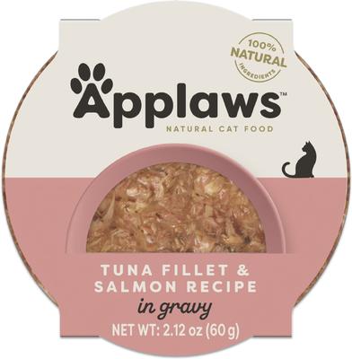 Show full view: Applaws Tuna Fillet & Salmon Recipe in Gravy Wet Cat Food, 2.12-oz cup, case of 10 slide 9 of 10