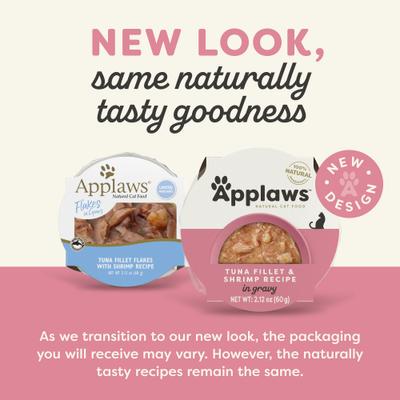 Show full view: Applaws Tuna Fillet & Shrimp Recipe in Gravy Wet Cat Food, 2.12-oz cup, case of 10 slide 3 of 10