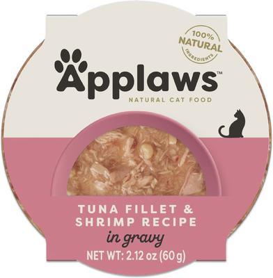 Show full view: Applaws Tuna Fillet & Shrimp Recipe in Gravy Wet Cat Food, 2.12-oz cup, case of 10 slide 9 of 10