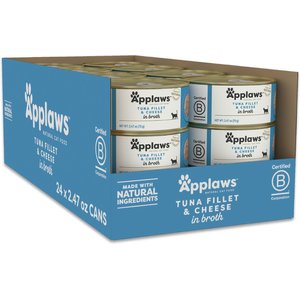Applaws Tuna Fillet with Cheese Canned Cat Food, 2.47-oz, case of 24