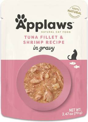 Show full view: Applaws Tuna Flakes with Shrimp in Gravy Wet Cat Food, 2.47-oz, case of 12 slide 9 of 10