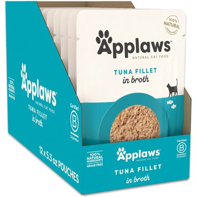 Applaws Applaws Tuna in Broth Limited Ingredient Wet Cat Food, 5.3-oz pouch, case of 12