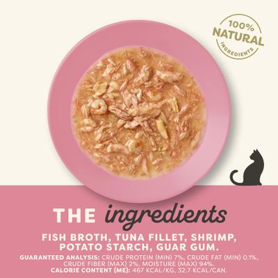 Show full view: Applaws Tuna & Shrimp in Gravy Limited Ingredient Canned Wet Cat Food, 2.47-oz can, case of 24 slide 4 of 10