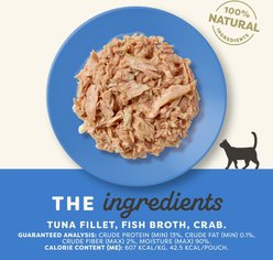 Applaws Tuna with Crab Broth Limited Ingredient Wet Cat Food, 2.47-oz pouch, case of 12 slide 2 of 9