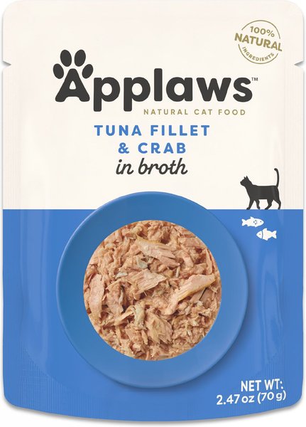 Applaws Tuna with Seabream in Broth Limited Ingredient Wet Cat Food, 5.3-oz pouch, case of 12