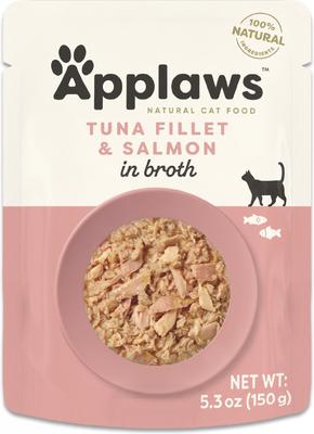 Show full view: Applaws Tuna with Salmon in Broth Limited Ingredient Wet Cat Food, 5.3-oz pouch, case of 12 slide 9 of 10