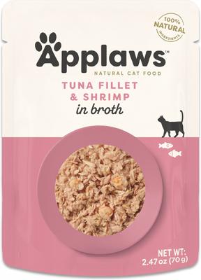 Show full view: Applaws Tuna with Shrimp Bits in Broth Wet Cat Food, 2.47-oz, case of 12 slide 9 of 10