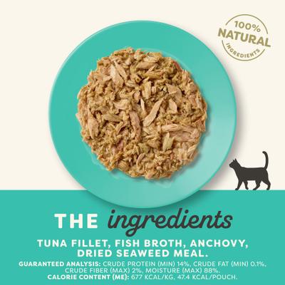 Show full view: Applaws Tuna with Whole Anchovy & Seaweed Bits in Broth Wet Cat Food, 2.47-oz, case of 12 slide 4 of 11