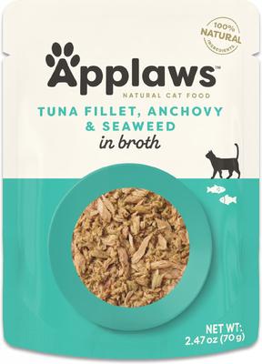 Show full view: Applaws Tuna with Whole Anchovy & Seaweed Bits in Broth Wet Cat Food, 2.47-oz, case of 12 slide 9 of 11