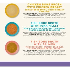 Applaws Variety Pack Bone Broth Selection Cat Food Topper, 3-oz pouch, case of 6