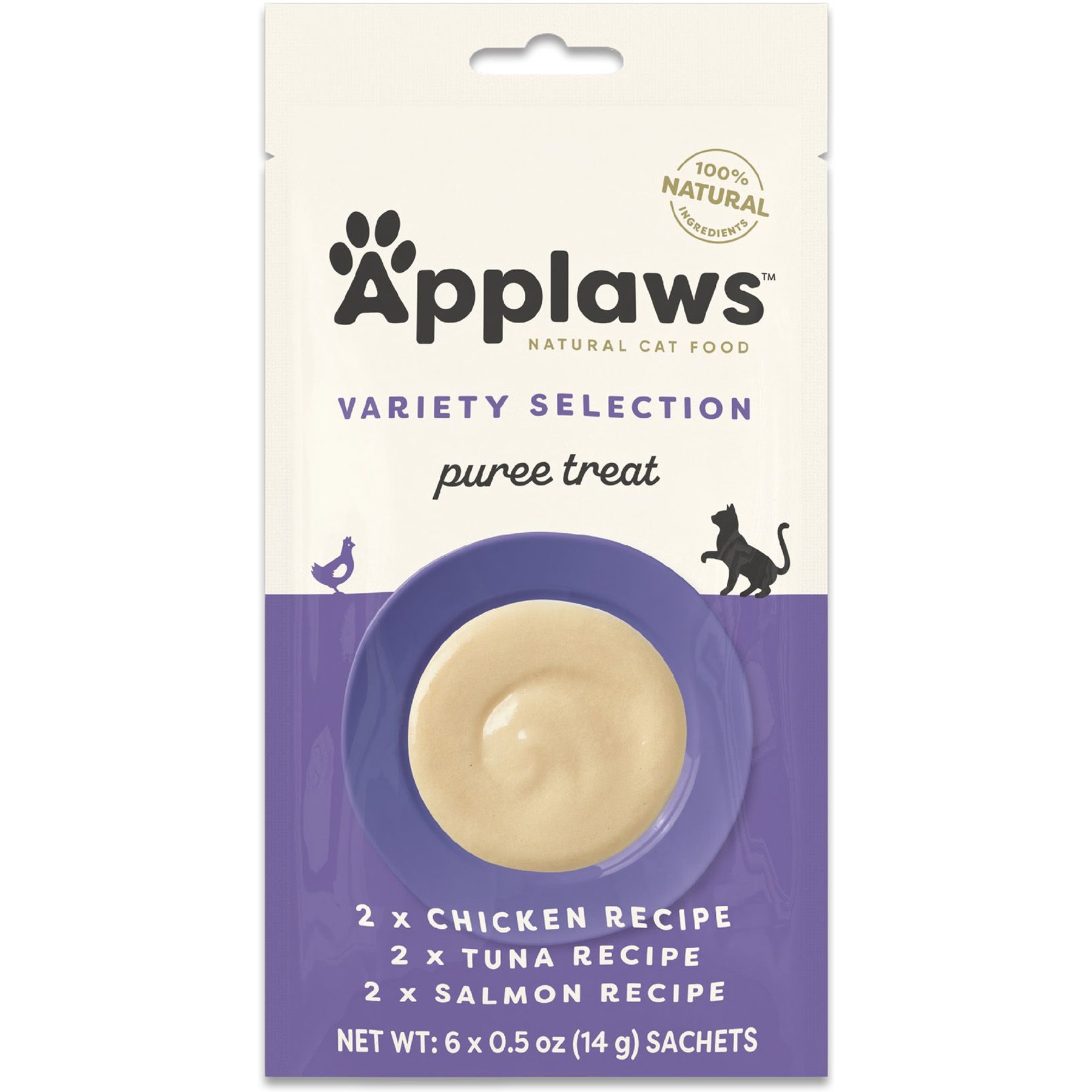Applaws Variety Puree Selection Lickable Cat Treats, 0.5-oz tube, 6 count