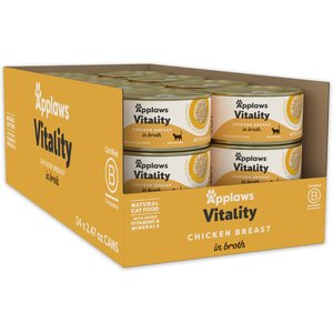 Applaws Vitality Chicken Breast In Broth Grain-Free Wet Cat Food, 2.47-oz can, case of 24