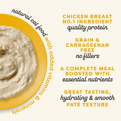 Show full view: Applaws Vitality Chicken Breast Recipe Pate Grain-Free Wet Cat Food, 2.47-oz can, case of 24 slide 5 of 11