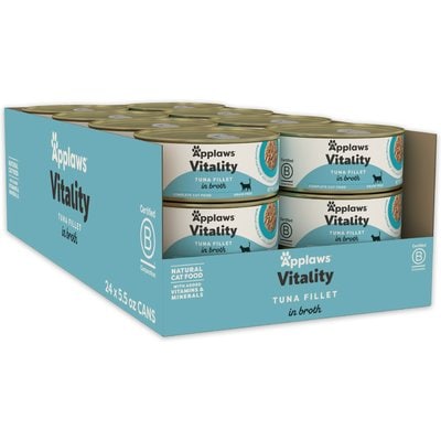 Applaws Applaws Vitality Tuna Fillet In Broth Grain-Free Wet Cat Food, 5.5-oz can, case of 24