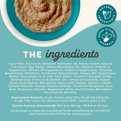 Show full view: Applaws Vitality Tuna Fillet & Mackerel Recipe Pate Grain-Free Wet Cat Food, 2.47-oz can, case of 24 slide 4 of 11