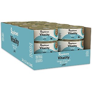 Applaws Vitality Tuna Fillet Recipe Pate Grain-Free Wet Cat Food, 5.5-oz can, case of 24