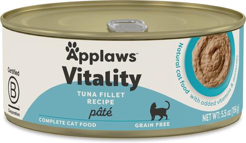 Show full view: Applaws Vitality Tuna Fillet Recipe Pate Grain-Free Wet Cat Food, 5.5-oz can, case of 24 slide 9 of 11